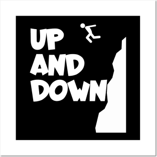 Cliff jumping up and down Posters and Art